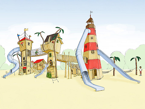 Spielanlage "Hafenstadt mit Leuchtturm"