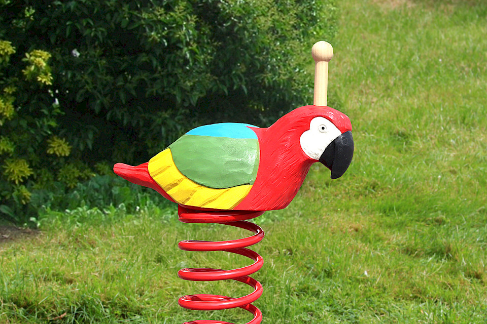 Spring rocker parrot made of robinia wood by Ziegler Playgrounds from A ...