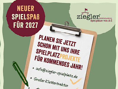 Jetzt schon an die neue Spielplatzsaison denken!